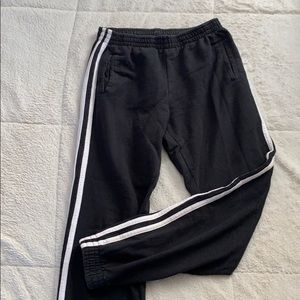 John Galt Black Striped Sweatpants